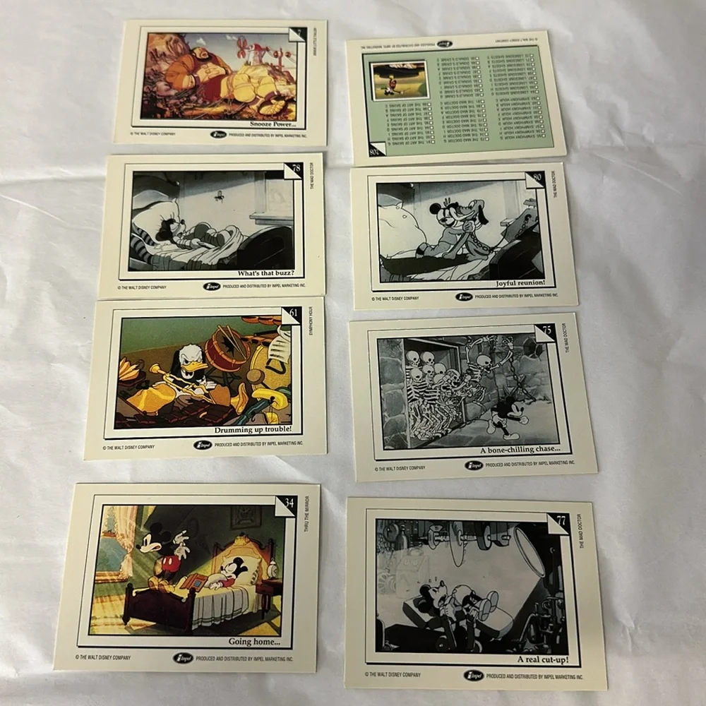 Vintage 1991 Impel Disney Favorite Stories Collectible Trading Cards 8 Cards